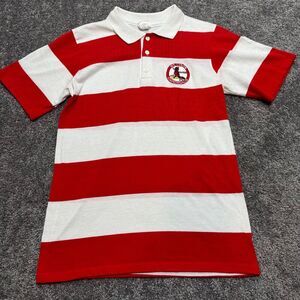 Vintage St‎ Louis Cardinals Polo Shirt Mens Small Striped Logo 7 90s